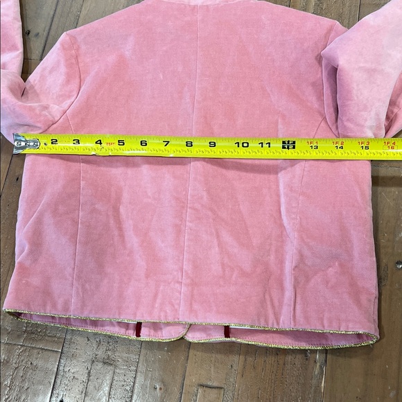 Mini Boden pink velvet gold embroidered military jacket girls 7-8 years - Picture 9 of 12